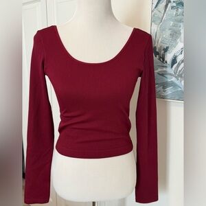 Wild Fable New NWT Red Long Sleeve Fitted Top Shirt Bodycon Size M Medium